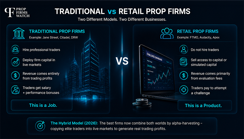 Traditional Prop Firms Vs. Retail Prop Firms