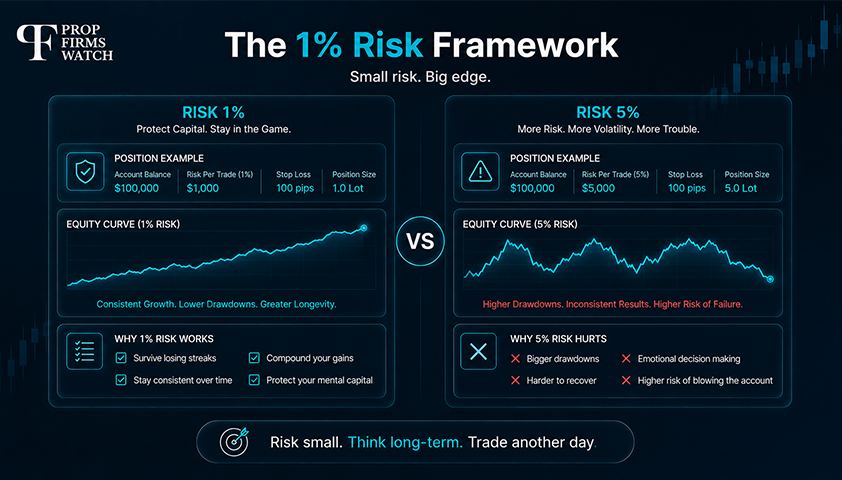 Risk 1% vs Risk 5% Comparison